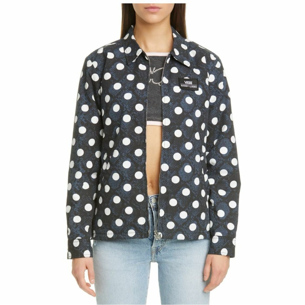 Sandy Liang X Vans Women's Black and White Polka Dot Bomber Jacket